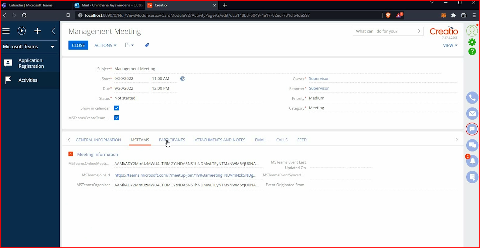 Microsoft Teams connector for Creatio Creatio Marketplace